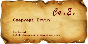 Csepregi Ervin névjegykártya