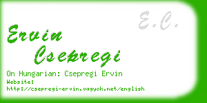 ervin csepregi business card